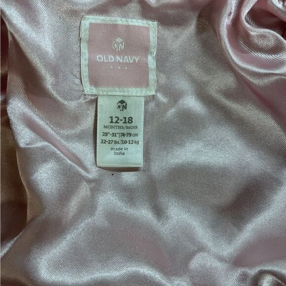 Old Navy Grey and Pink Plaid Pea Coat- 12-18mon - Picture 8 of 11